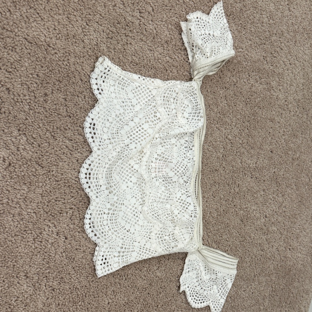 Victoria's Secret White Lace Crop Top